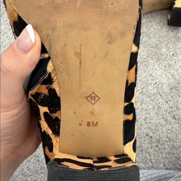 Halogen Calf Hair Leopard Print Ankle Booties - Size 8 - Picture 6 of 7